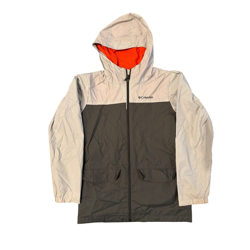 Columbia Youth Fleece Rain Jacket Hooded Boys Gray 10 / 12